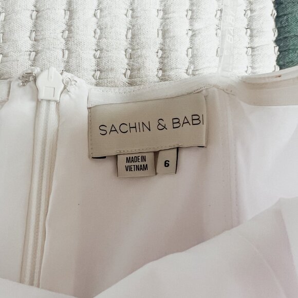 Sachin & Babi Bridal Dress - Strapless Back-Bow Pearl Midi Dress | S6 (Altered) - Picture 5 of 11